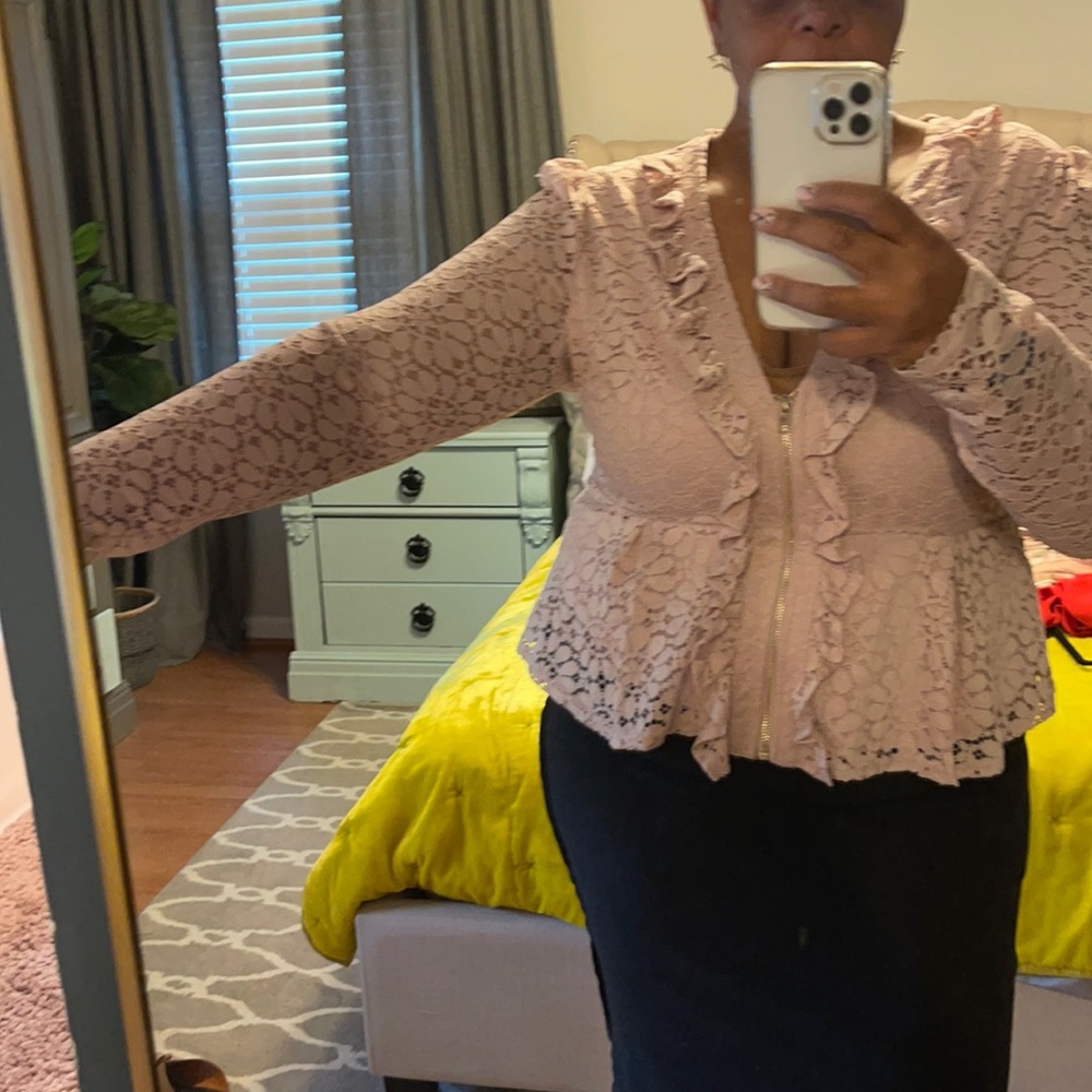 Fashion Nova Mauve Lace Jacket 3x
